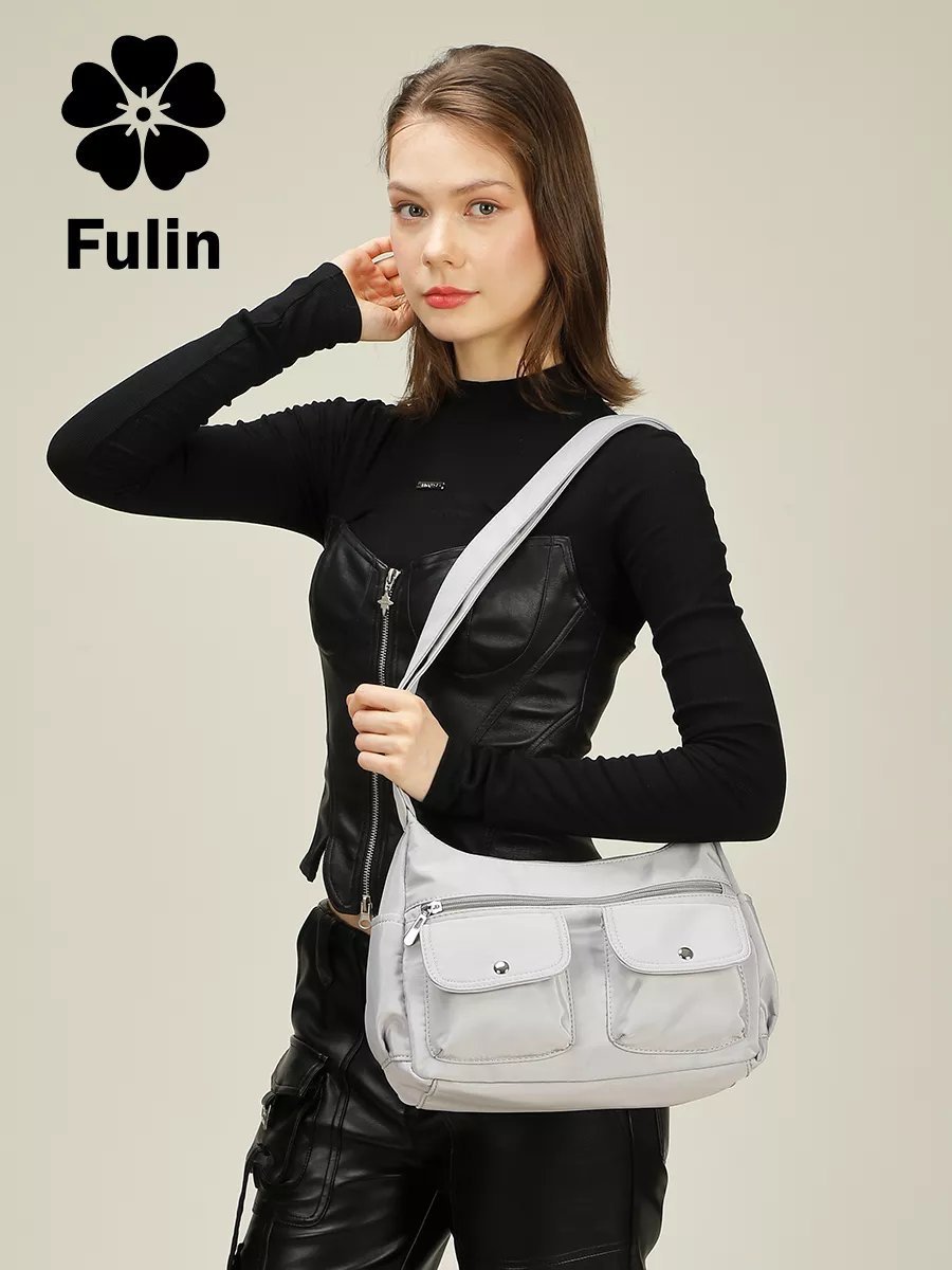 Сумка кросс-боди FULIN нейлон серый купить,NaN