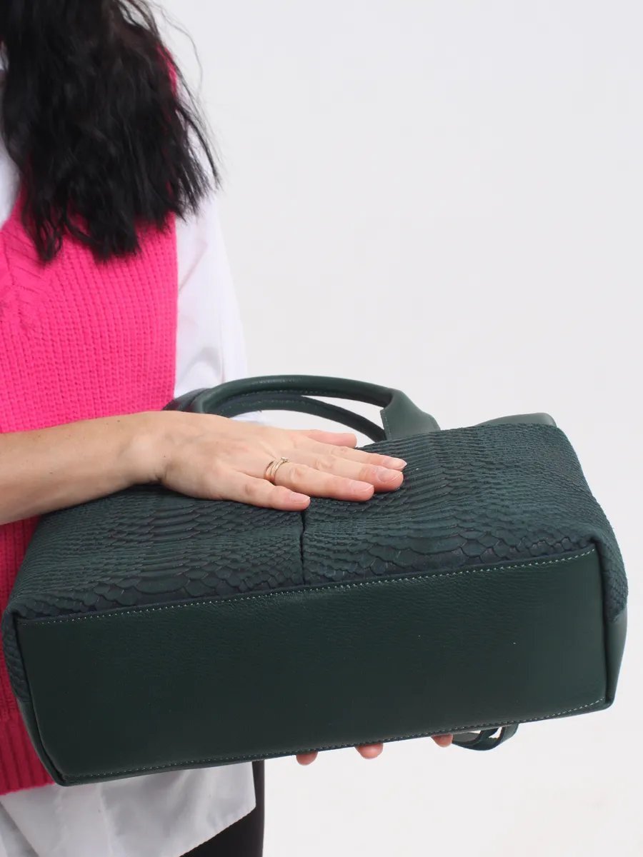 Сумка шоппер FoxesBag полиуретан зеленый купить,NaN