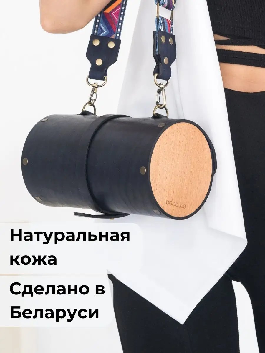 Сумка кросс-боди BECAUSE BAGS натуральная кожа синий купить,NaN