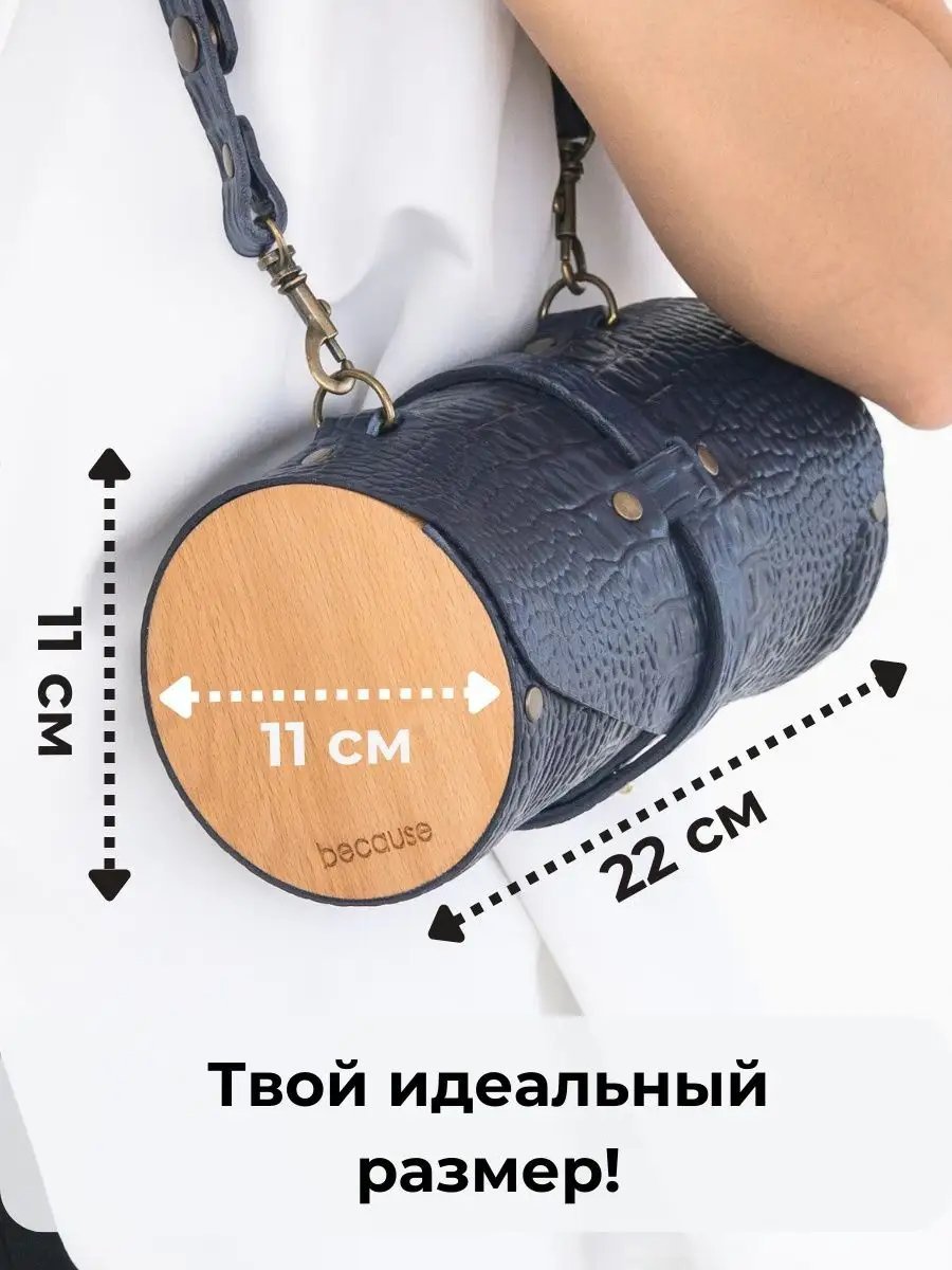 Сумка кросс-боди BECAUSE BAGS натуральная кожа синий купить,NaN