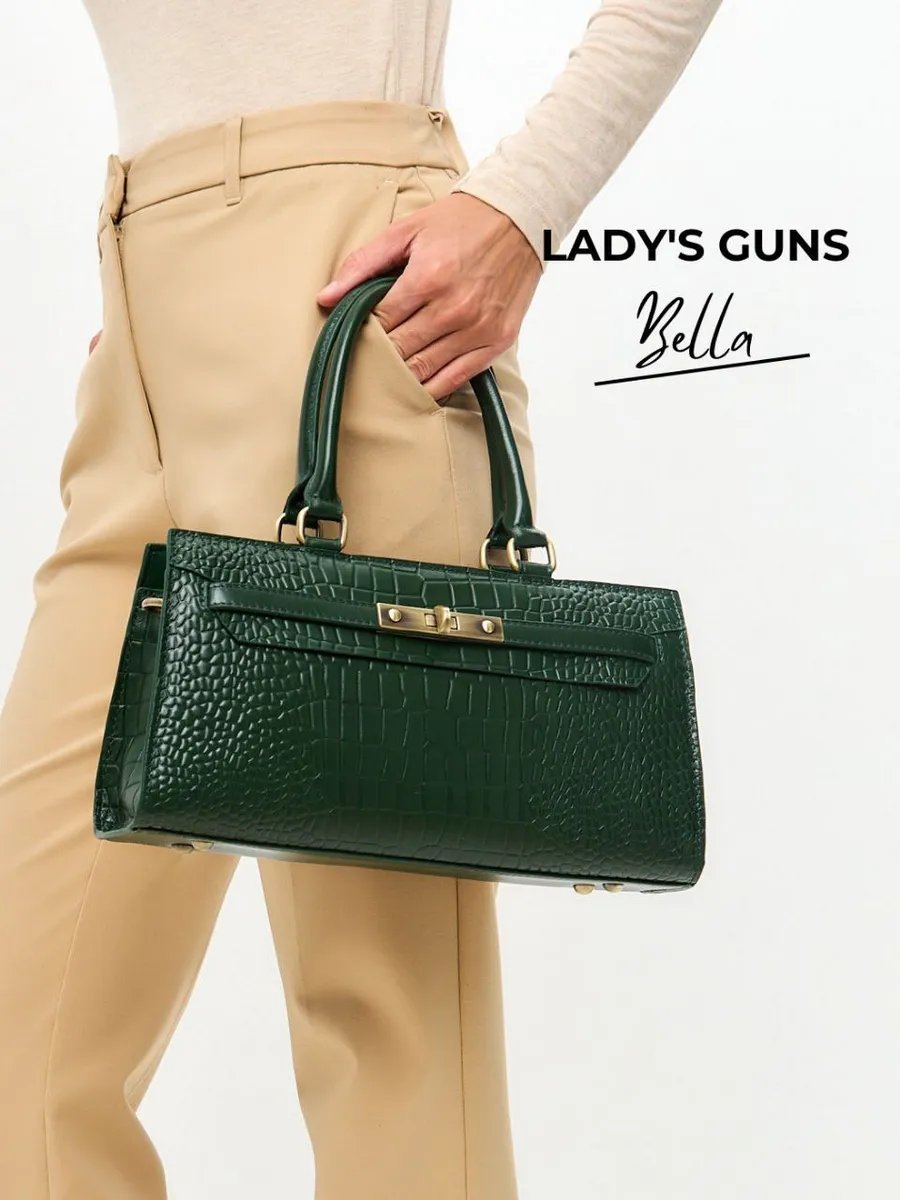 Сумка тоут Lady's Guns натуральная кожа зеленый купить,NaN