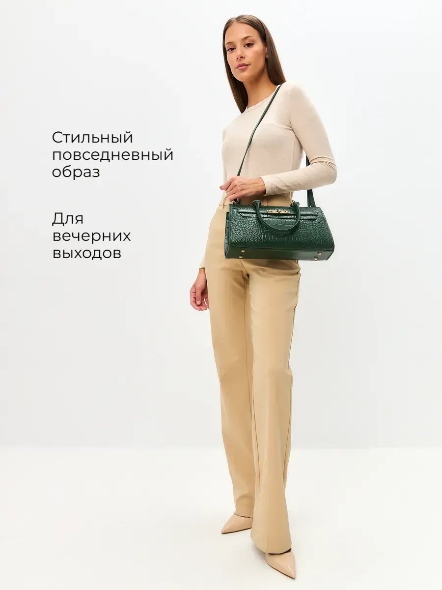 Сумка тоут Lady's Guns натуральная кожа зеленый купить,NaN
