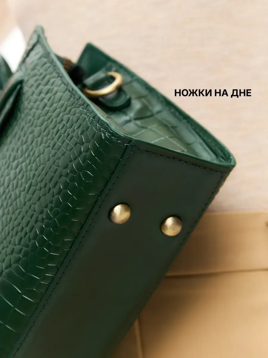 Сумка тоут Lady's Guns натуральная кожа зеленый купить,NaN