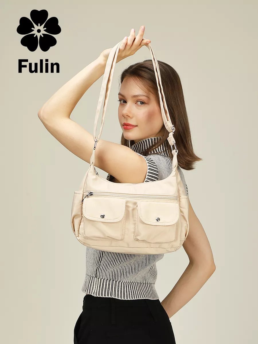 Сумка кросс-боди FULIN нейлон бежевый купить,NaN