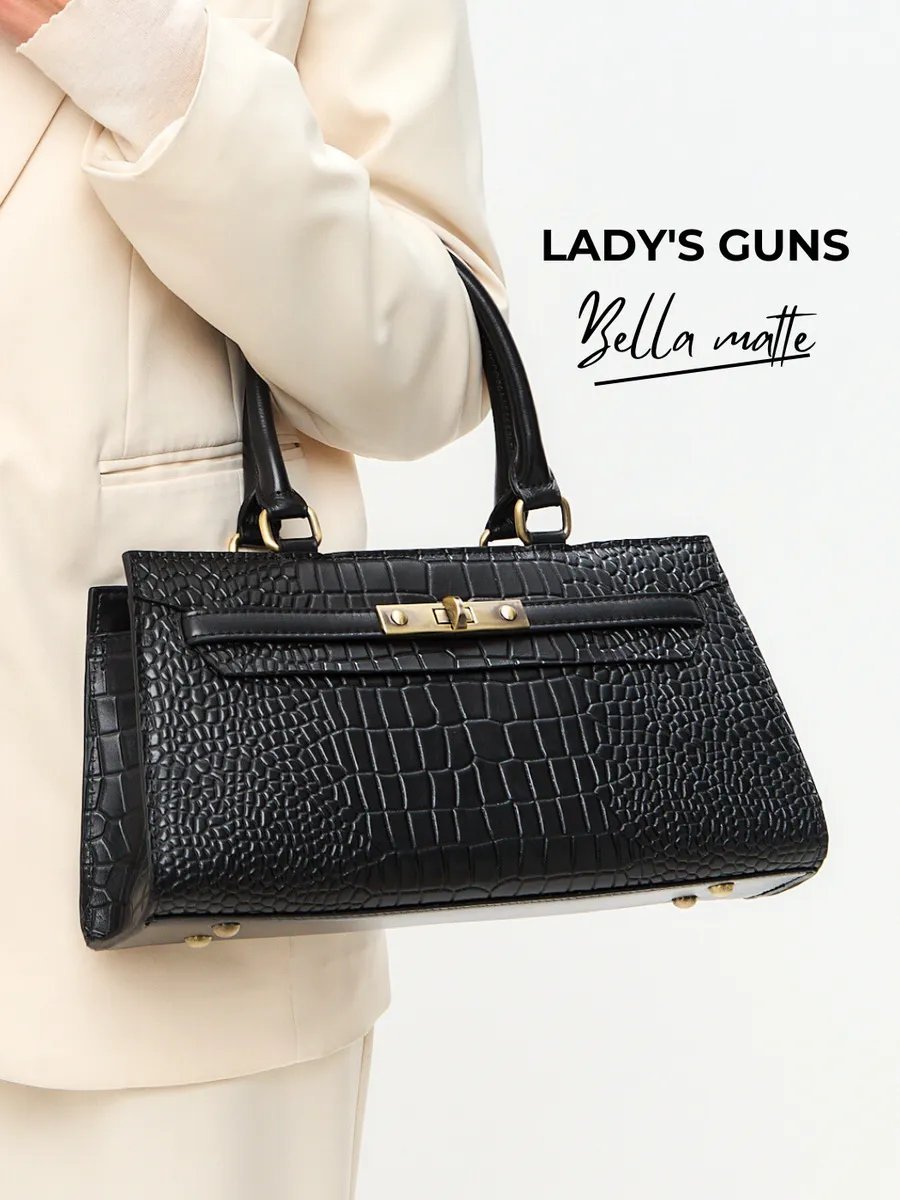 Сумка тоут Lady's Guns натуральная кожа черный купить,NaN