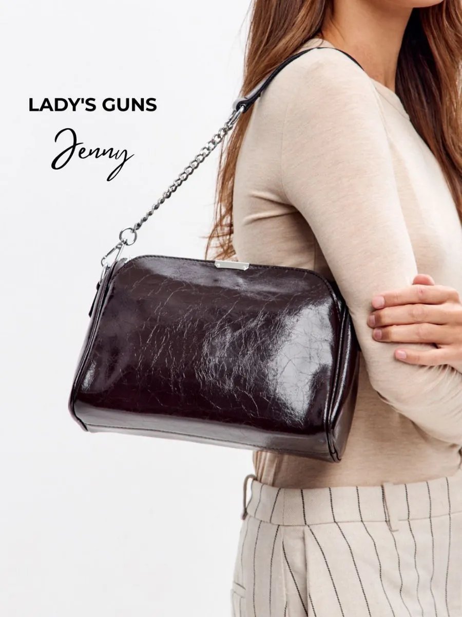 Сумка багет Lady's Guns натуральная кожа коричневый купить,NaN