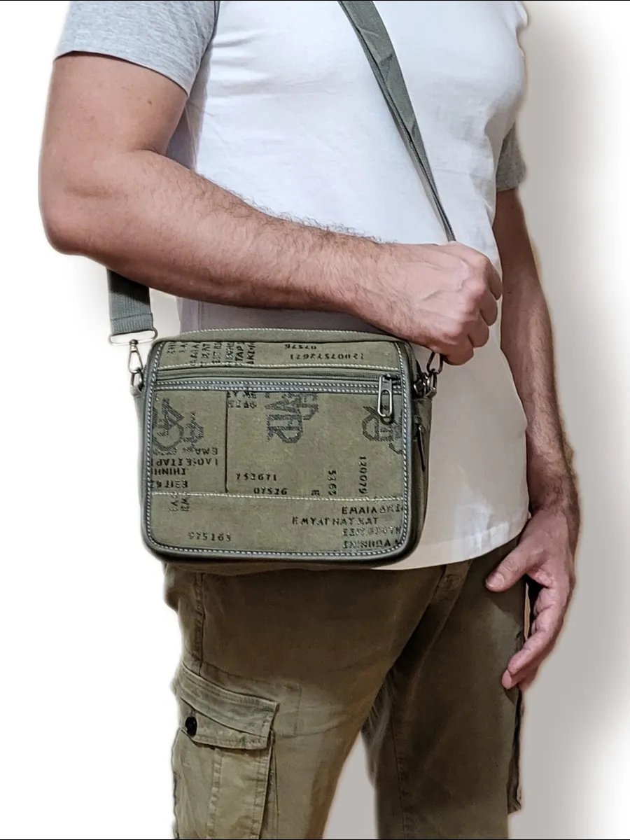 Мини-сумка Leather Goods SV оксфорд зеленый купить,NaN