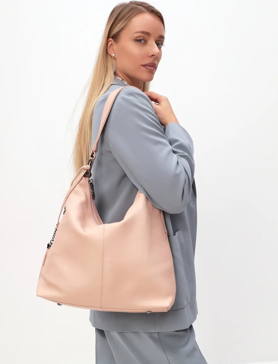 Сумка хобо FEELBAGS натуральная кожа розовый купить,NaN