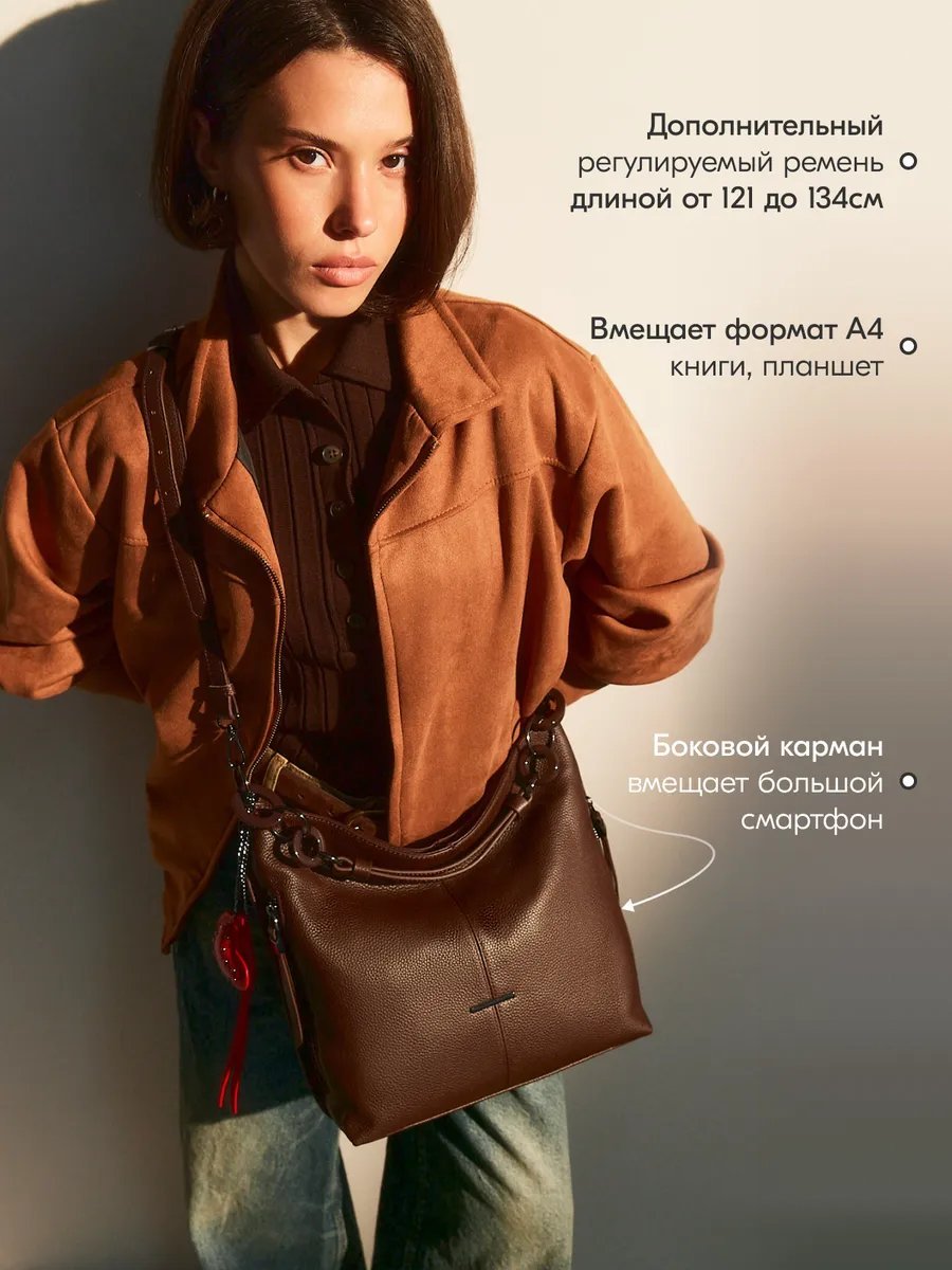 Сумка кросс-боди Bagsberry натуральная кожа коричневый купить,NaN