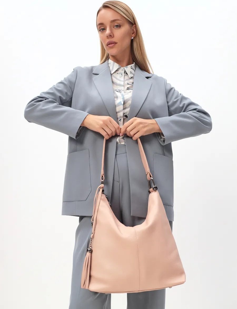 Сумка хобо FEELBAGS натуральная кожа розовый купить,NaN