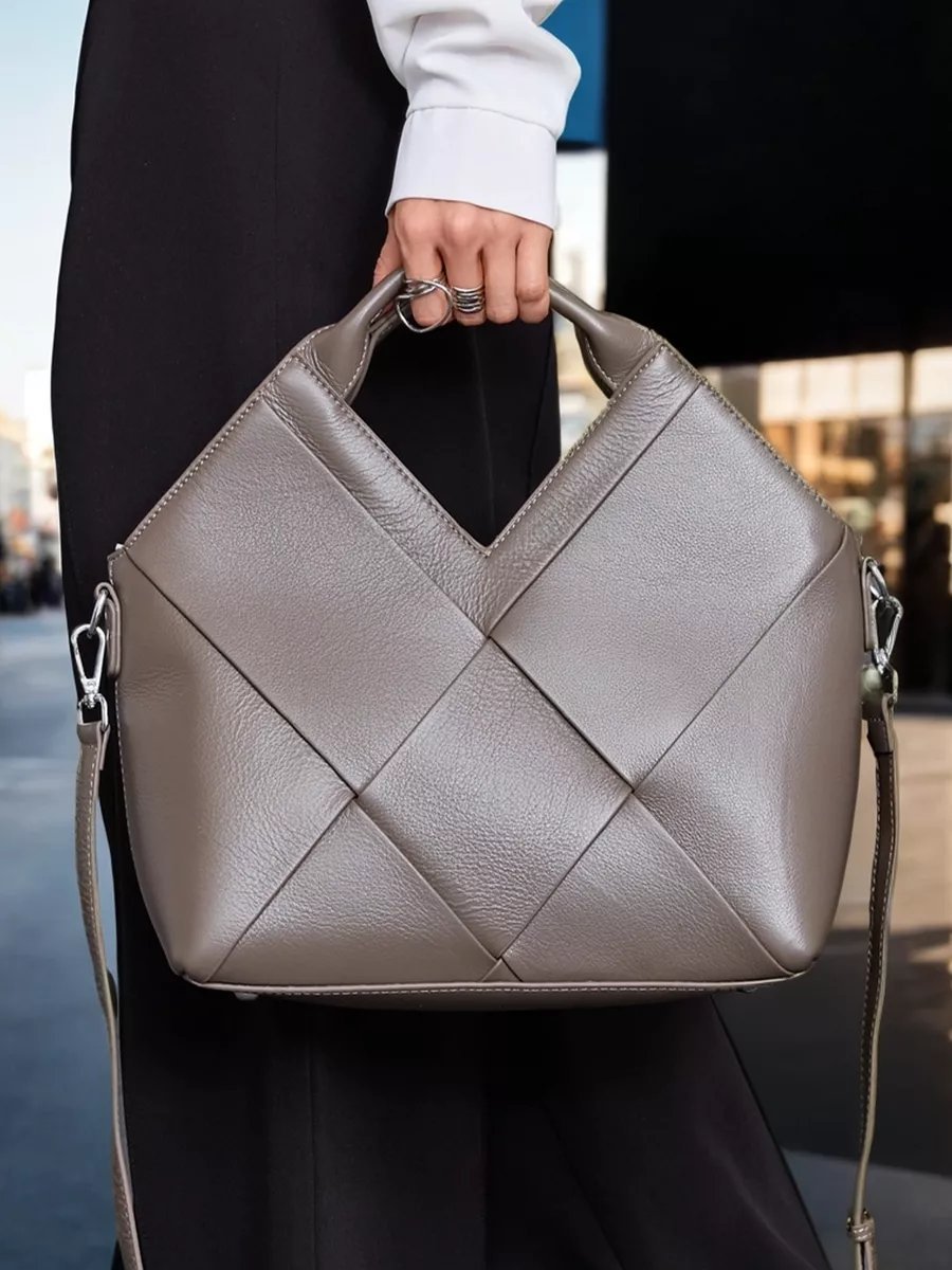 Сумка багет A&U BAGS натуральная кожа коричневый купить,NaN