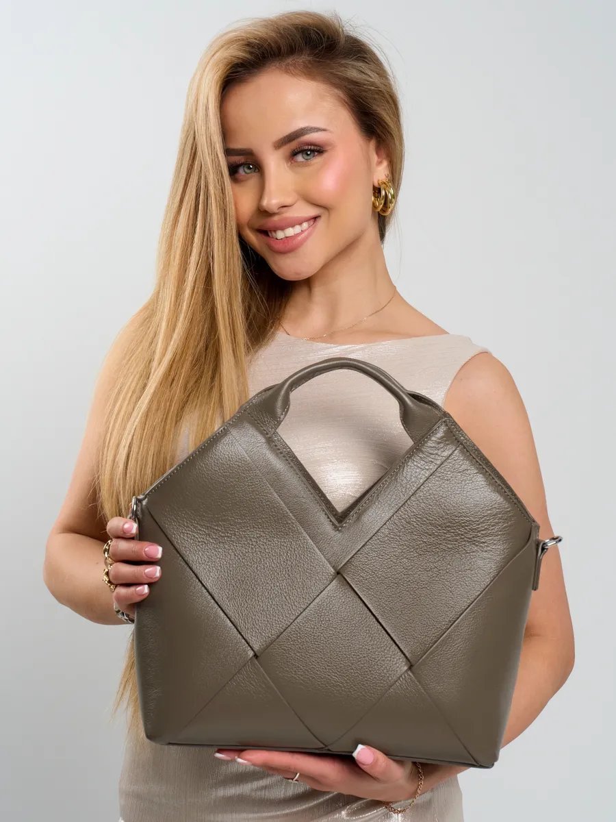Сумка багет A&U BAGS натуральная кожа коричневый купить,NaN
