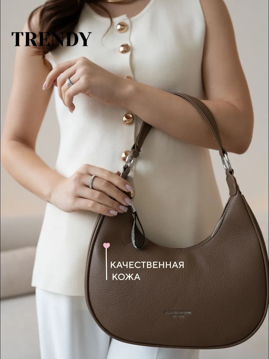 Мини-сумка OLIHIIDEYA экокожа коричневый купить,NaN