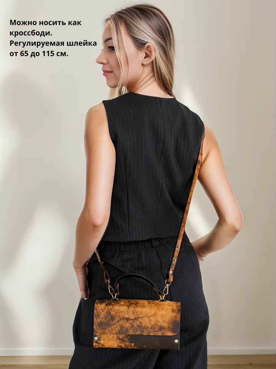 Сумка кросс-боди BECAUSE BAGS натуральная кожа коричневый купить,NaN