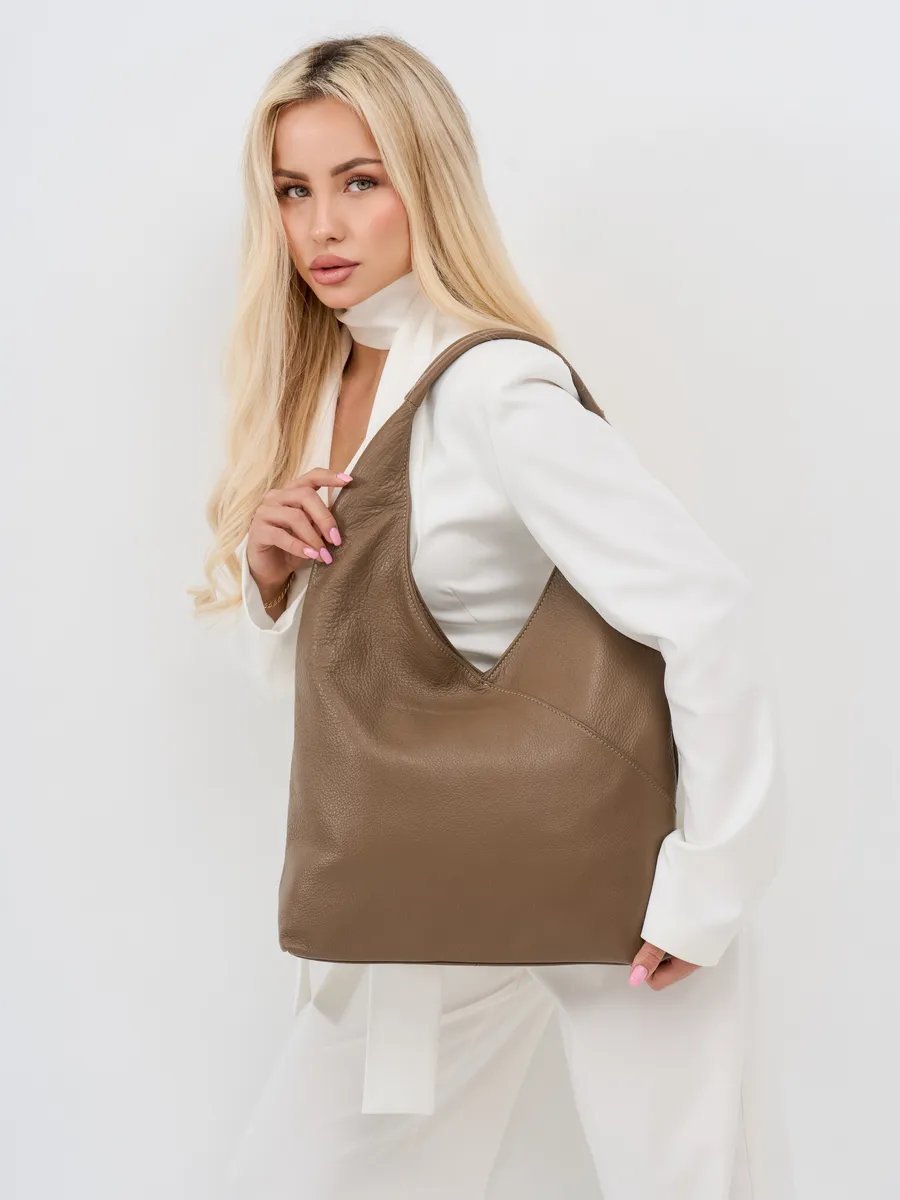 Сумка шоппер Adellina натуральная кожа зеленый купить,NaN