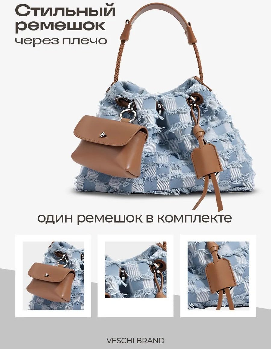 Мини-сумка VESCHI натуральная кожа синий купить,NaN