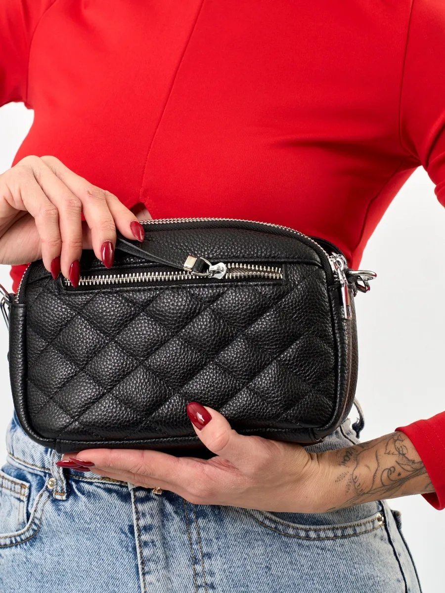 Сумка кросс-боди FashionLucha натуральная кожа черный купить,NaN