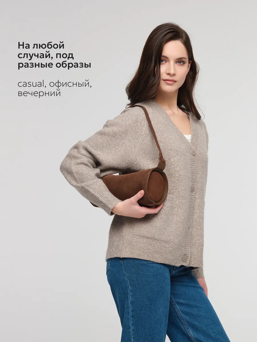 Мини-сумка JACK ARNO натуральная замша коричневый купить,NaN
