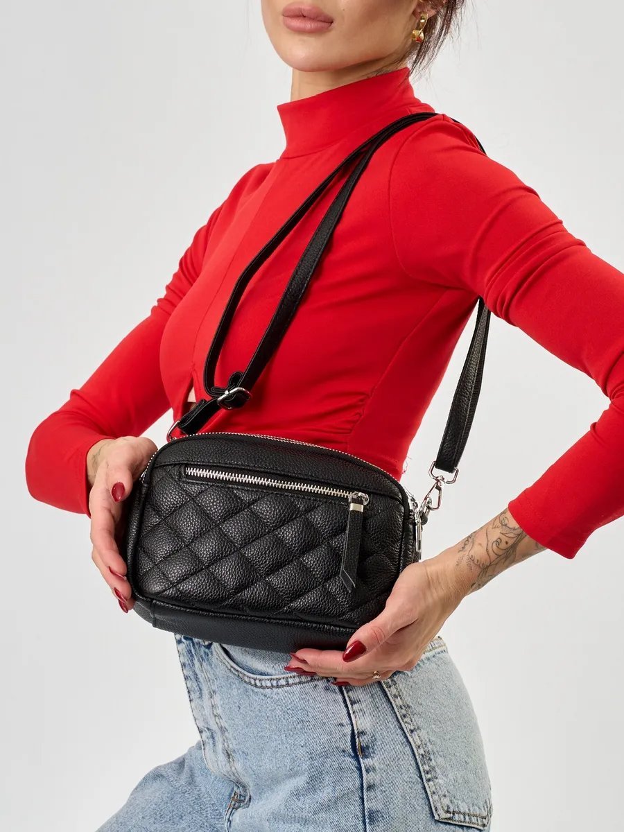 Сумка кросс-боди FashionLucha натуральная кожа черный купить,NaN