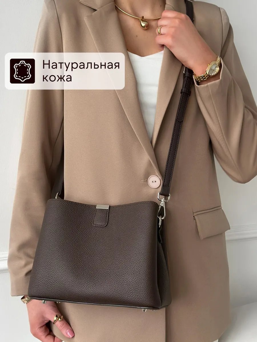Мини-сумка MUCKARI style натуральная кожа коричневый купить,NaN