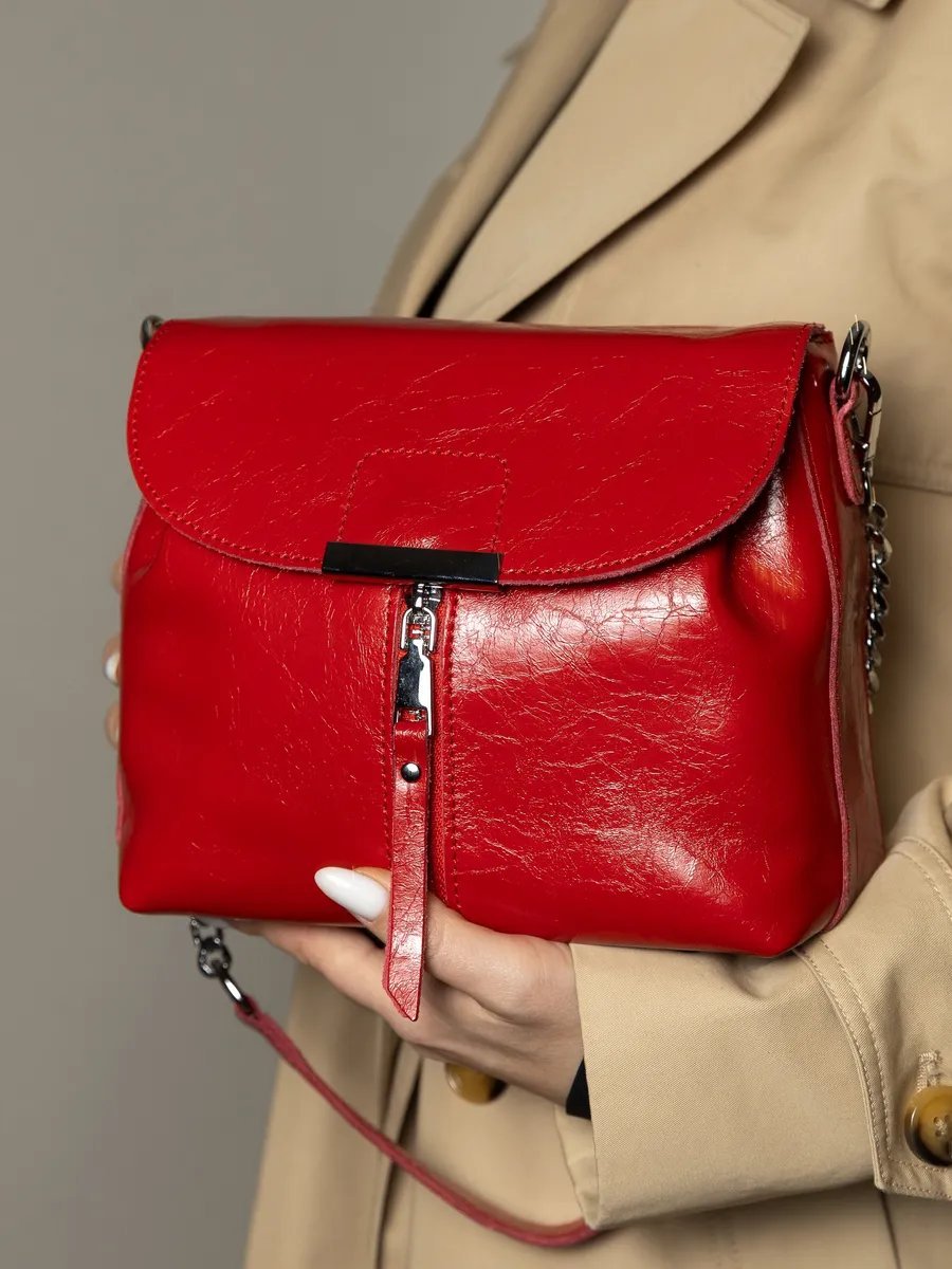 Сумка кросс-боди TJ bags натуральная кожа красный купить,NaN