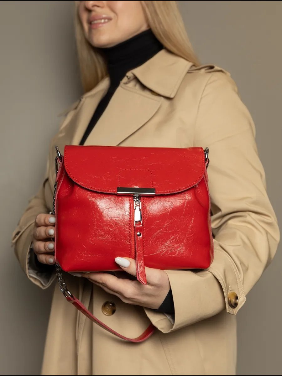 Сумка кросс-боди TJ bags натуральная кожа красный купить,NaN