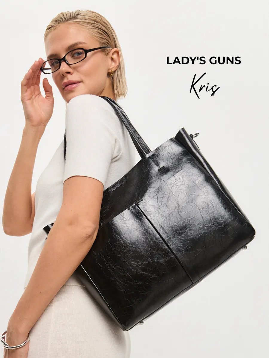 Сумка шоппер Lady's Guns полиуретан черный купить,NaN