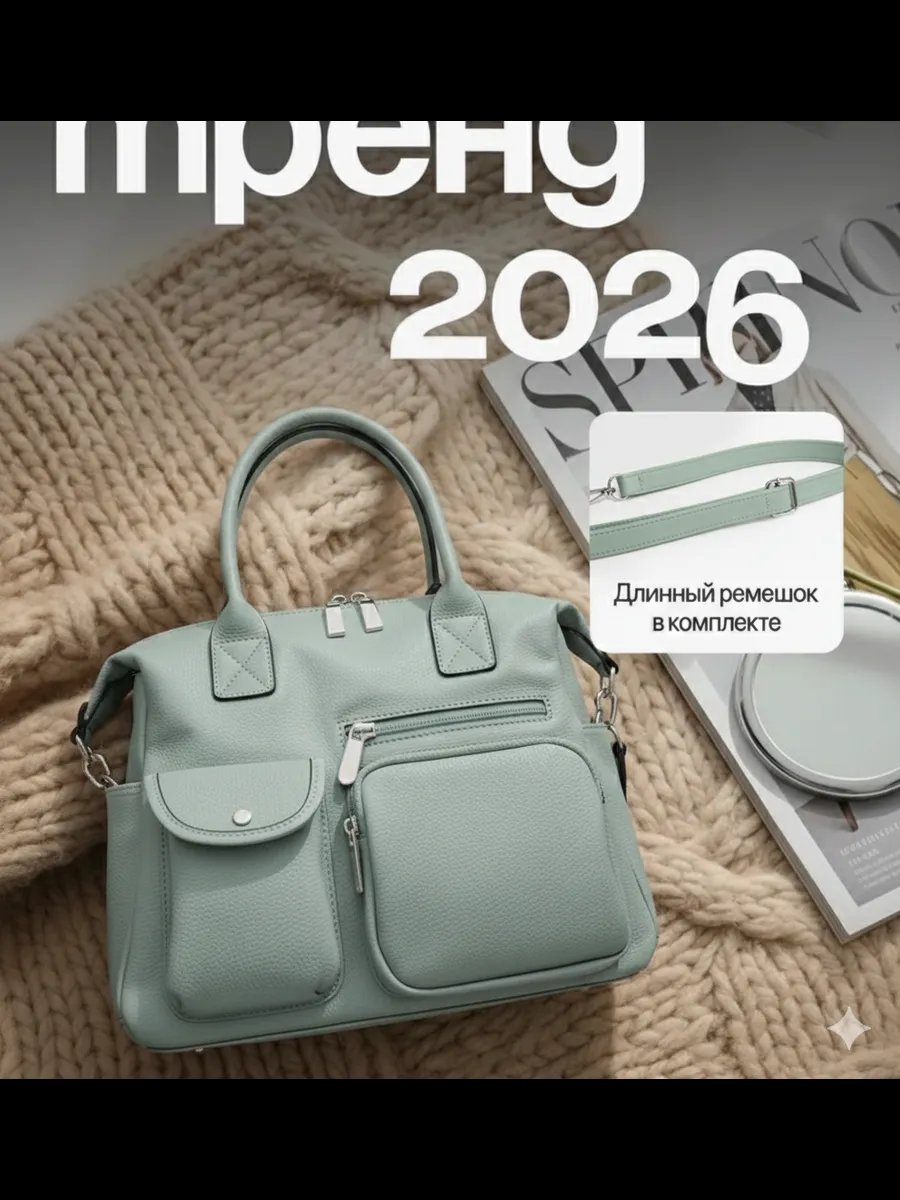 Сумка багет A&U BAGS натуральная кожа зеленый купить,NaN