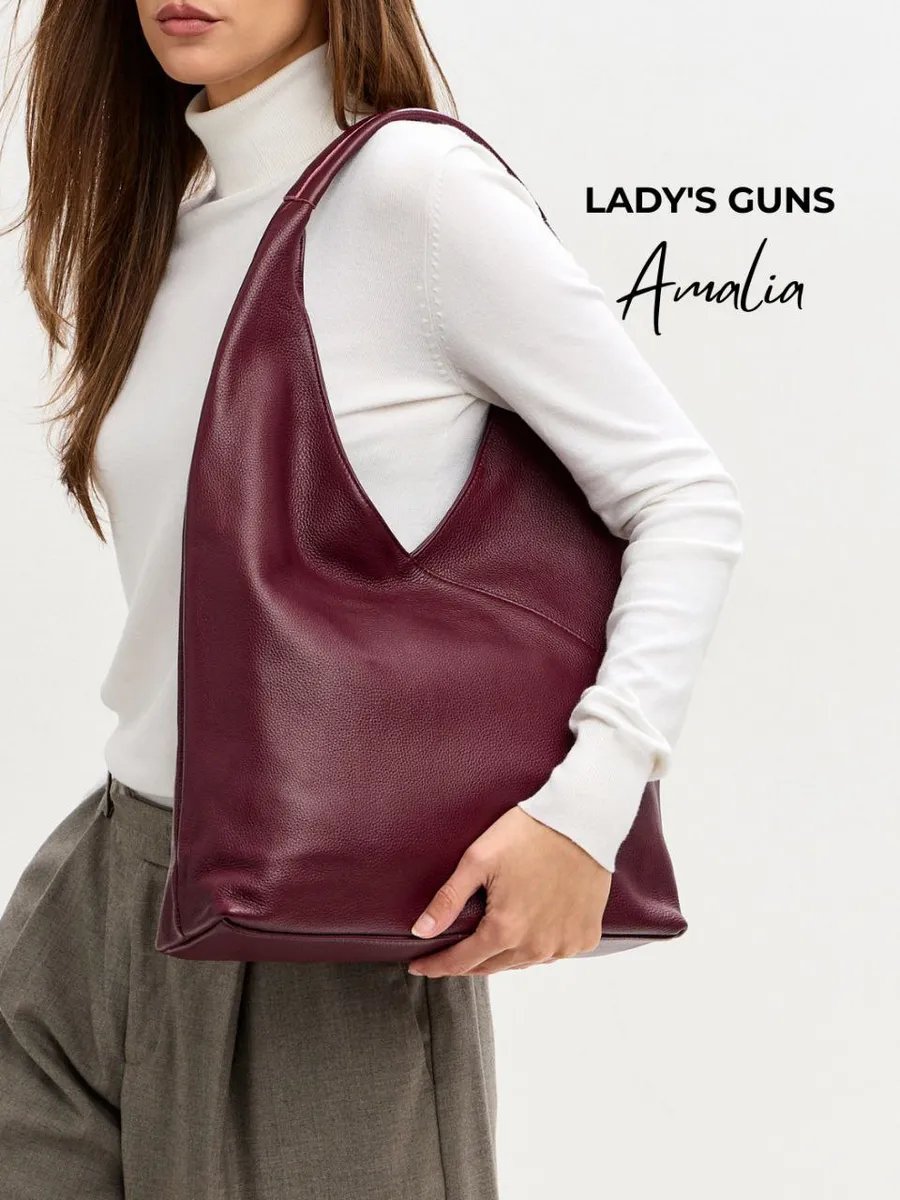 Сумка шоппер Lady's Guns натуральная кожа красный купить,NaN