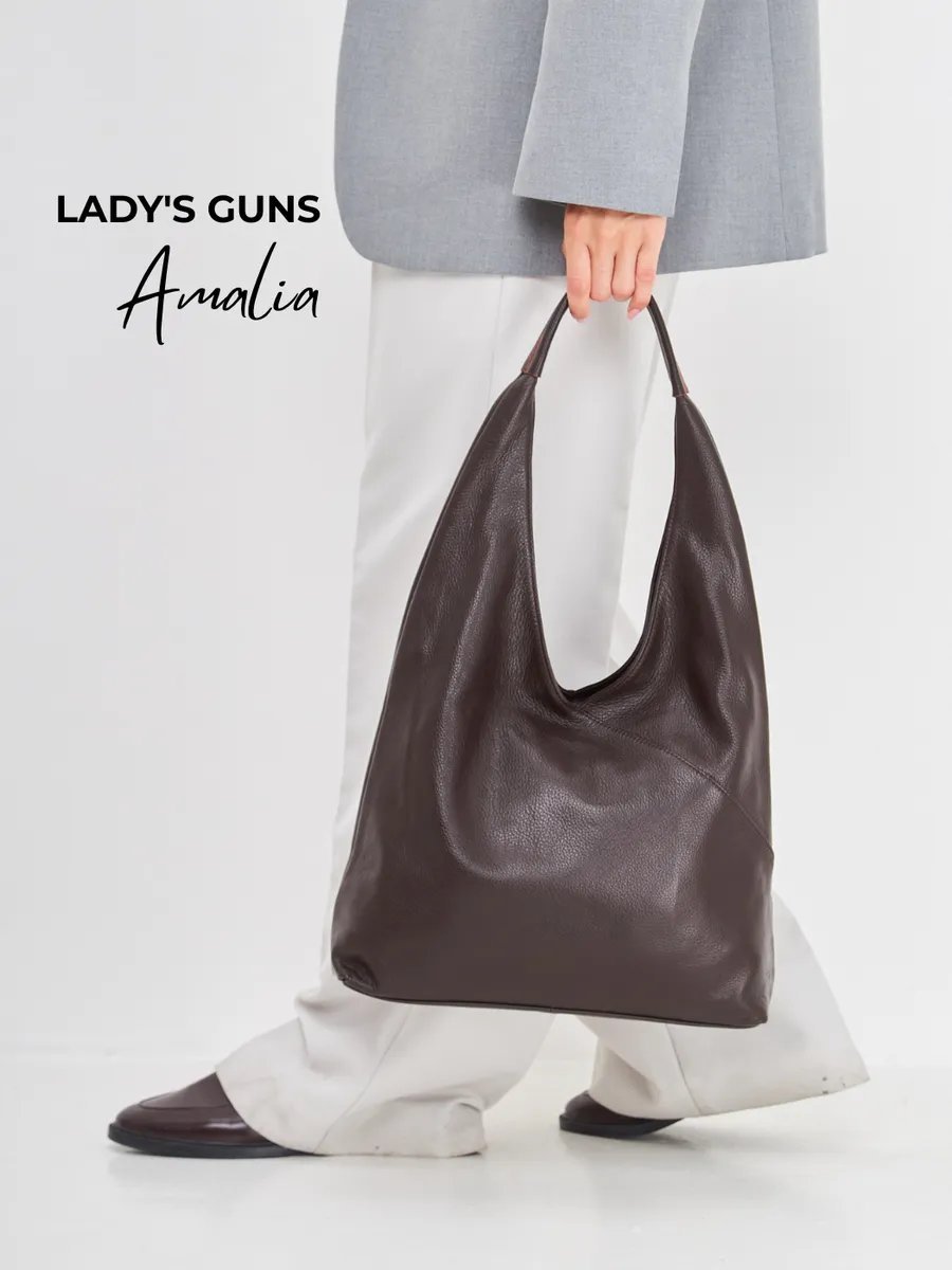 Сумка шоппер Lady's Guns натуральная кожа коричневый купить,NaN