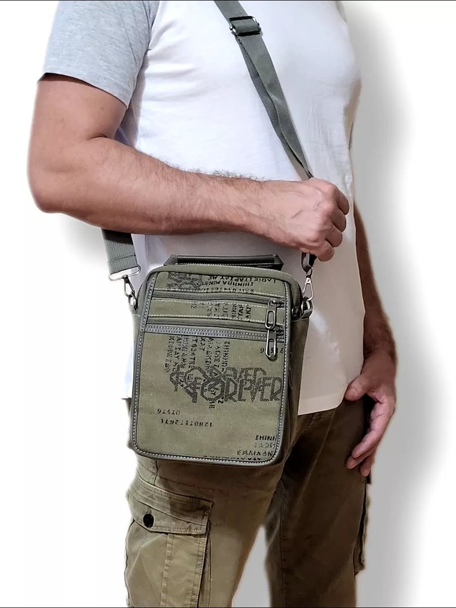 Мини-сумка Leather Goods SV оксфорд зеленый купить,NaN