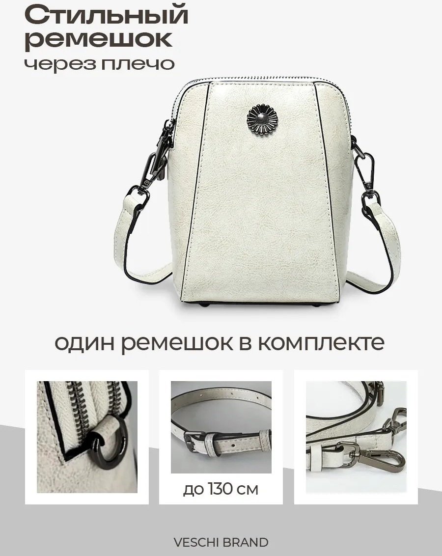 Мини-сумка VESCHI натуральная кожа голубой купить,NaN