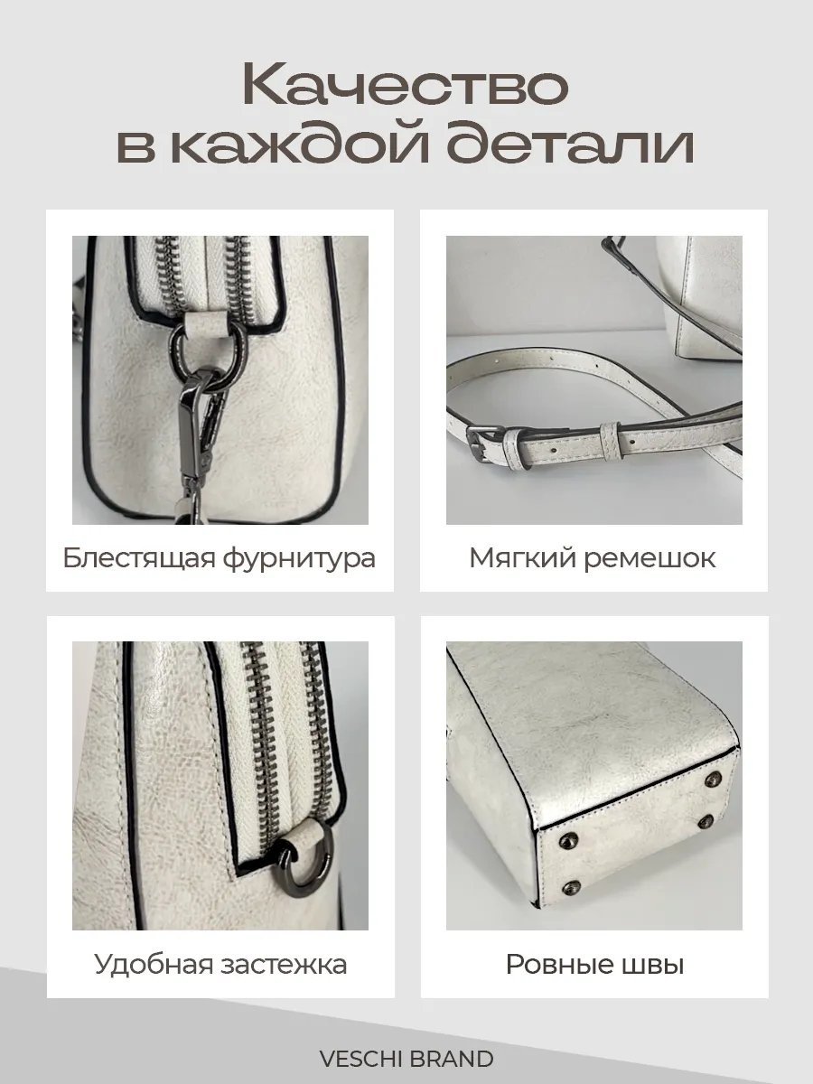 Мини-сумка VESCHI натуральная кожа голубой купить,NaN