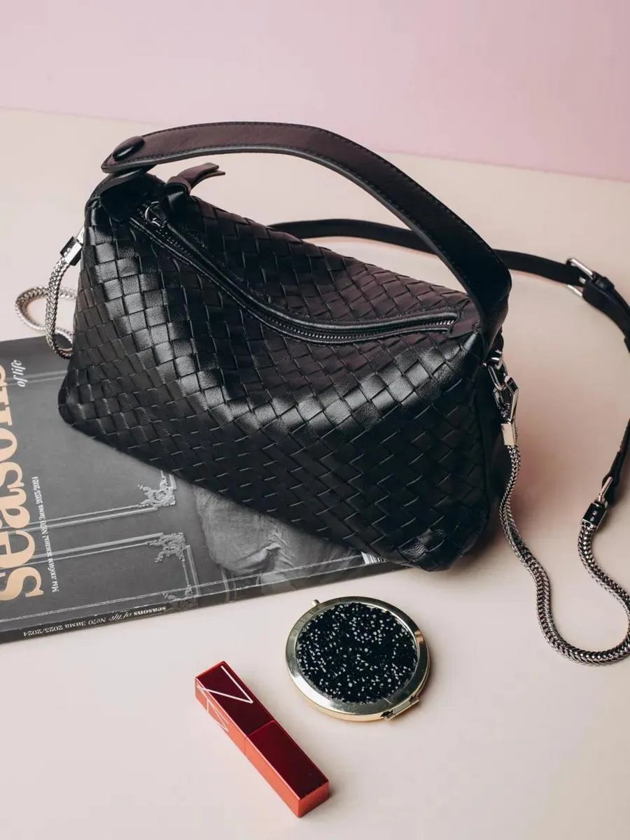Сумка кросс-боди LAOMA CHIC натуральная кожа черный купить,NaN
