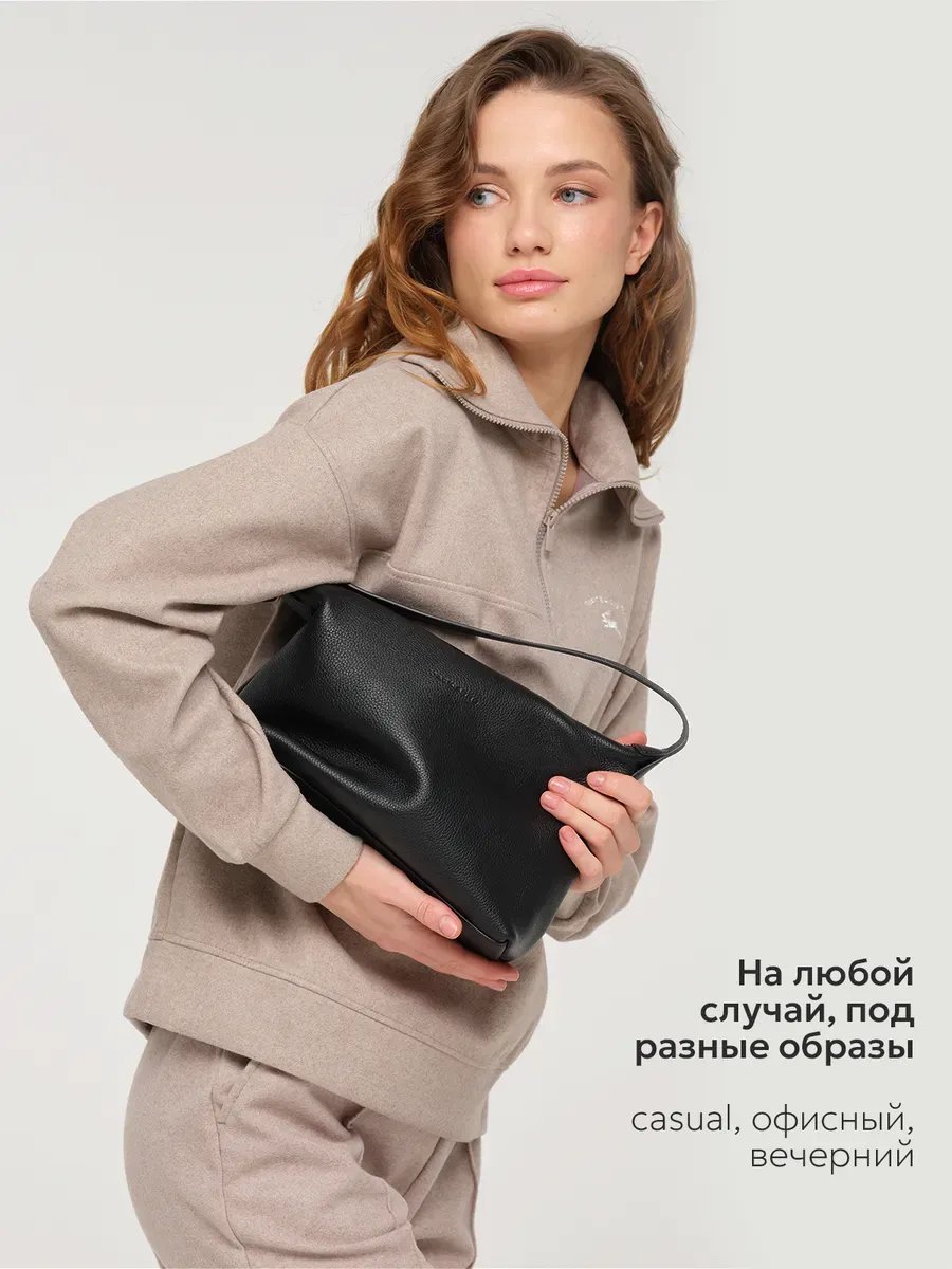 Сумка хобо JACK ARNO натуральная кожа черный купить,NaN