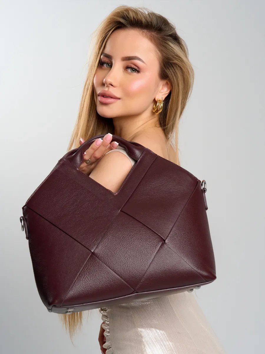 Мини-сумка A&U BAGS натуральная кожа красный купить,NaN