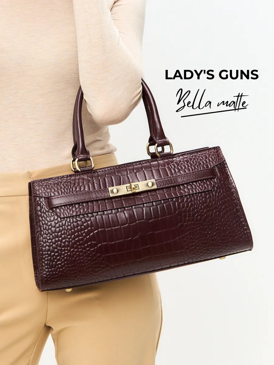 Сумка тоут Lady's Guns натуральная кожа красный купить,NaN