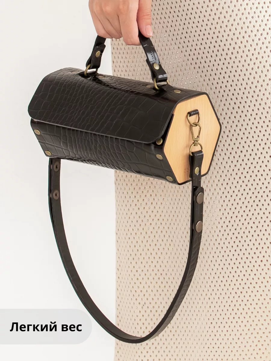 Сумка кросс-боди BECAUSE BAGS натуральная кожа черный купить,NaN