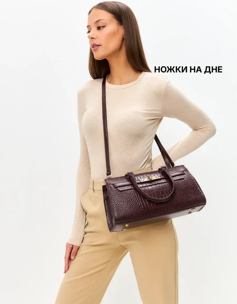 Сумка тоут Lady's Guns натуральная кожа красный купить,NaN