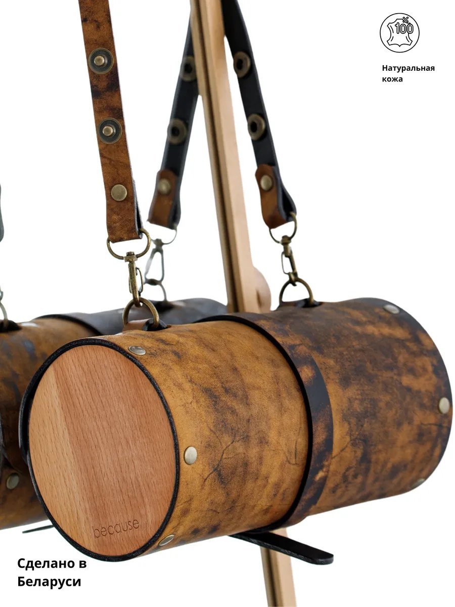 Сумка кросс-боди BECAUSE BAGS натуральная кожа коричневый купить,NaN