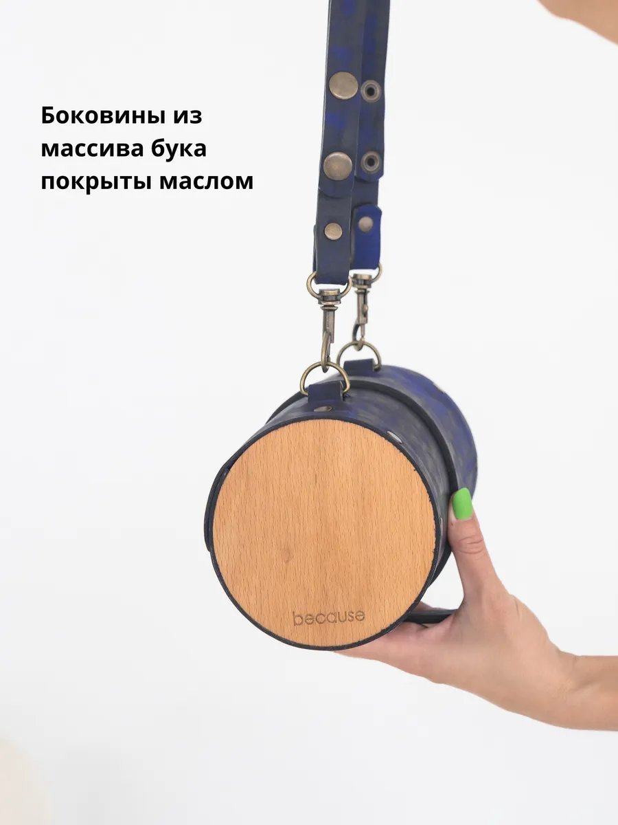 Сумка кросс-боди BECAUSE BAGS натуральная кожа синий купить,NaN