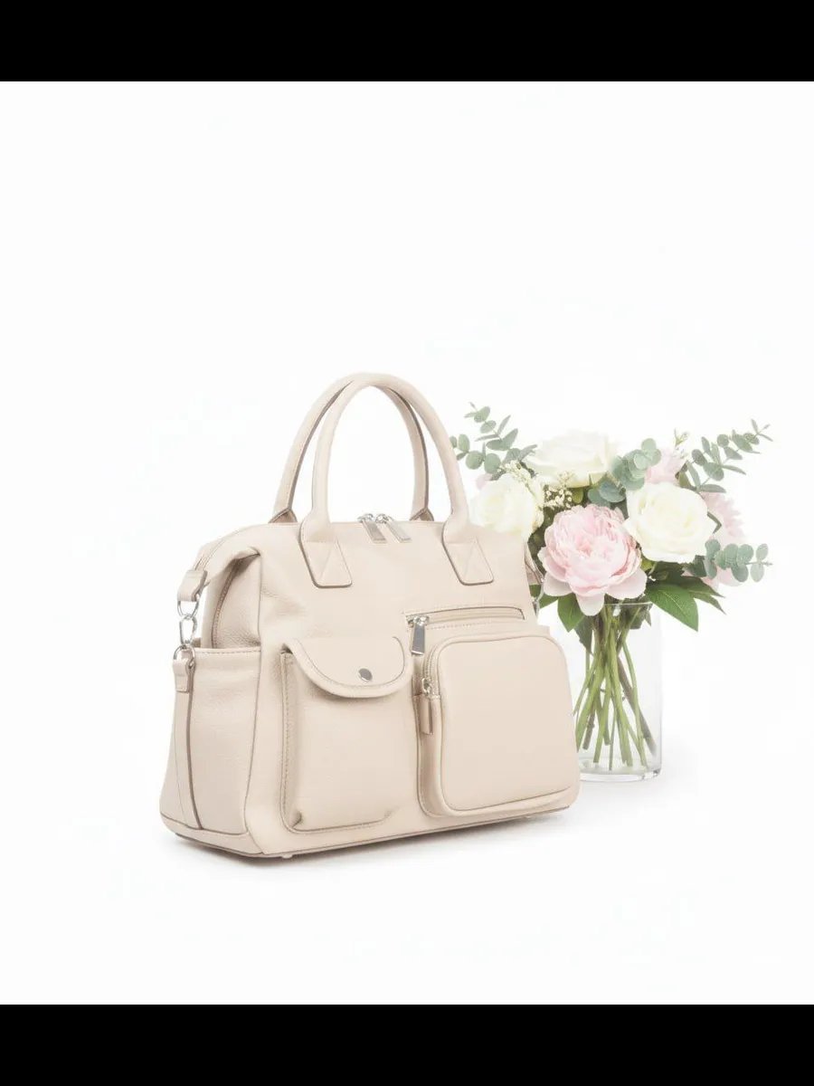 Сумка багет A&U BAGS натуральная кожа бежевый