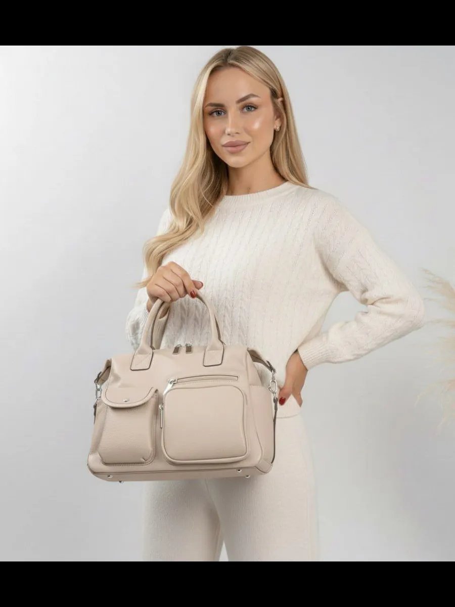 Сумка багет A&U BAGS натуральная кожа бежевый
