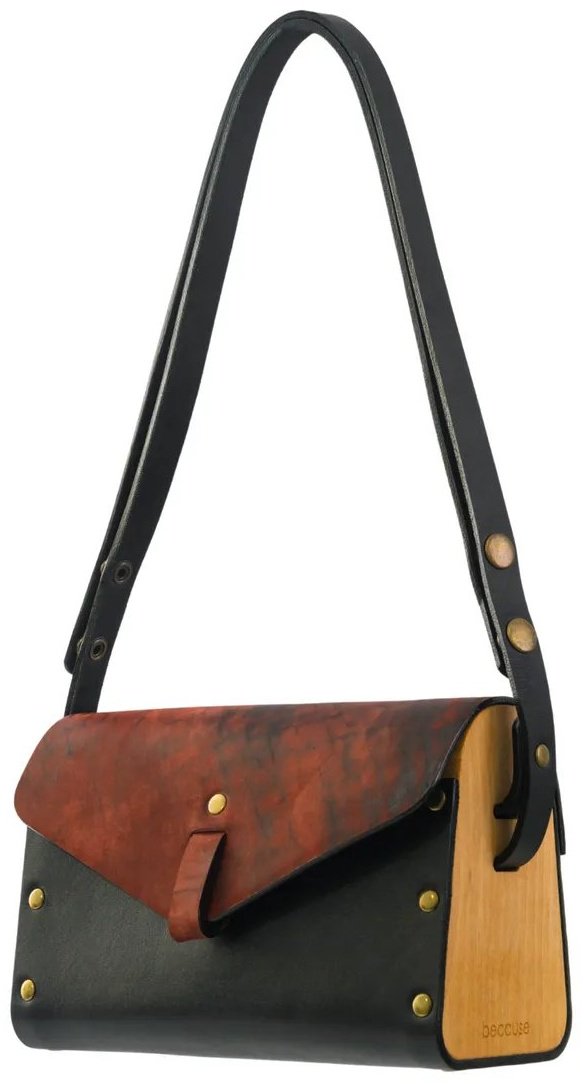 Мини-сумка BECAUSE BAGS натуральная кожа черный