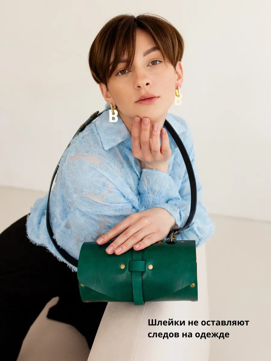 Сумка кросс-боди BECAUSE BAGS натуральная кожа зеленый
