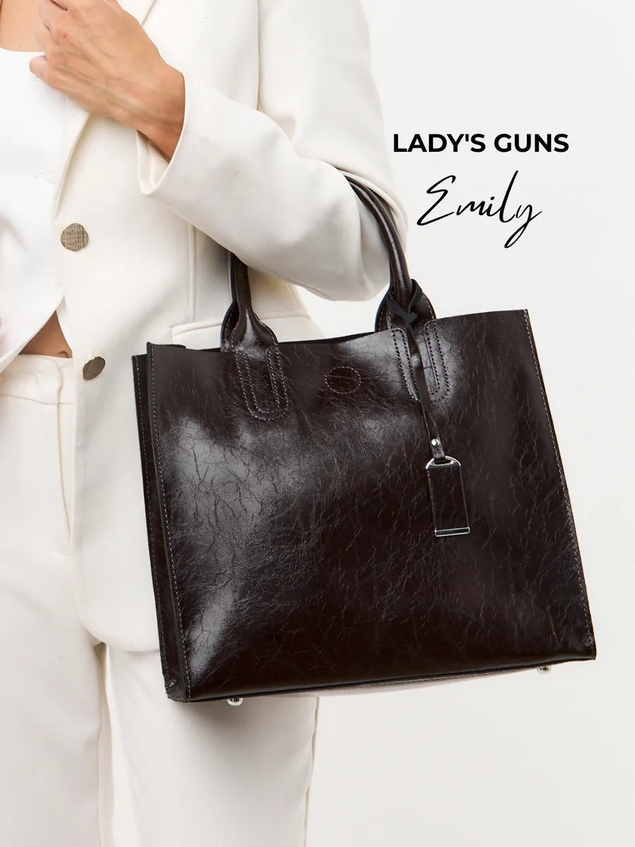 Сумка тоут Lady's Guns натуральная кожа коричневый