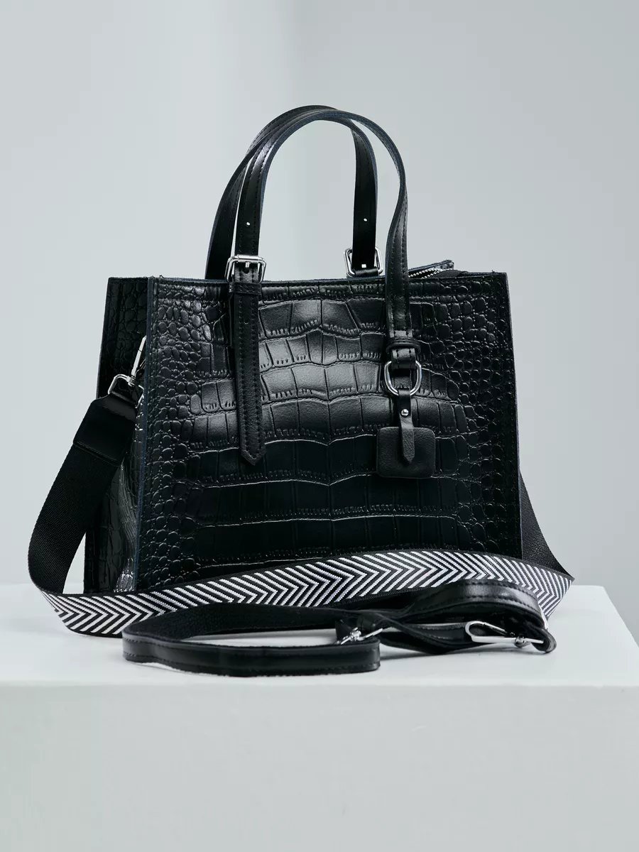 Мини-сумка TJ bags натуральная кожа черный