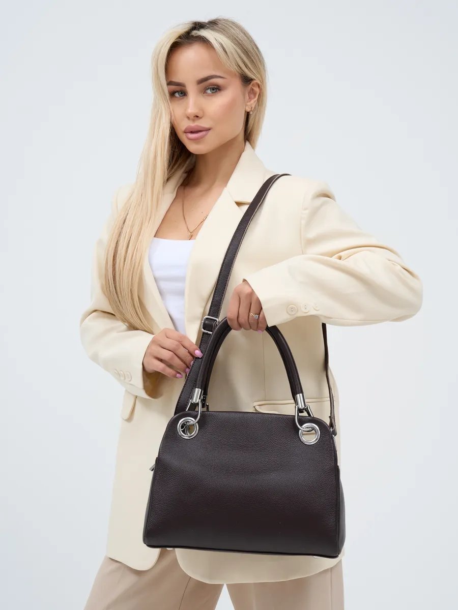 Мини-сумка Adellina текстиль коричневый