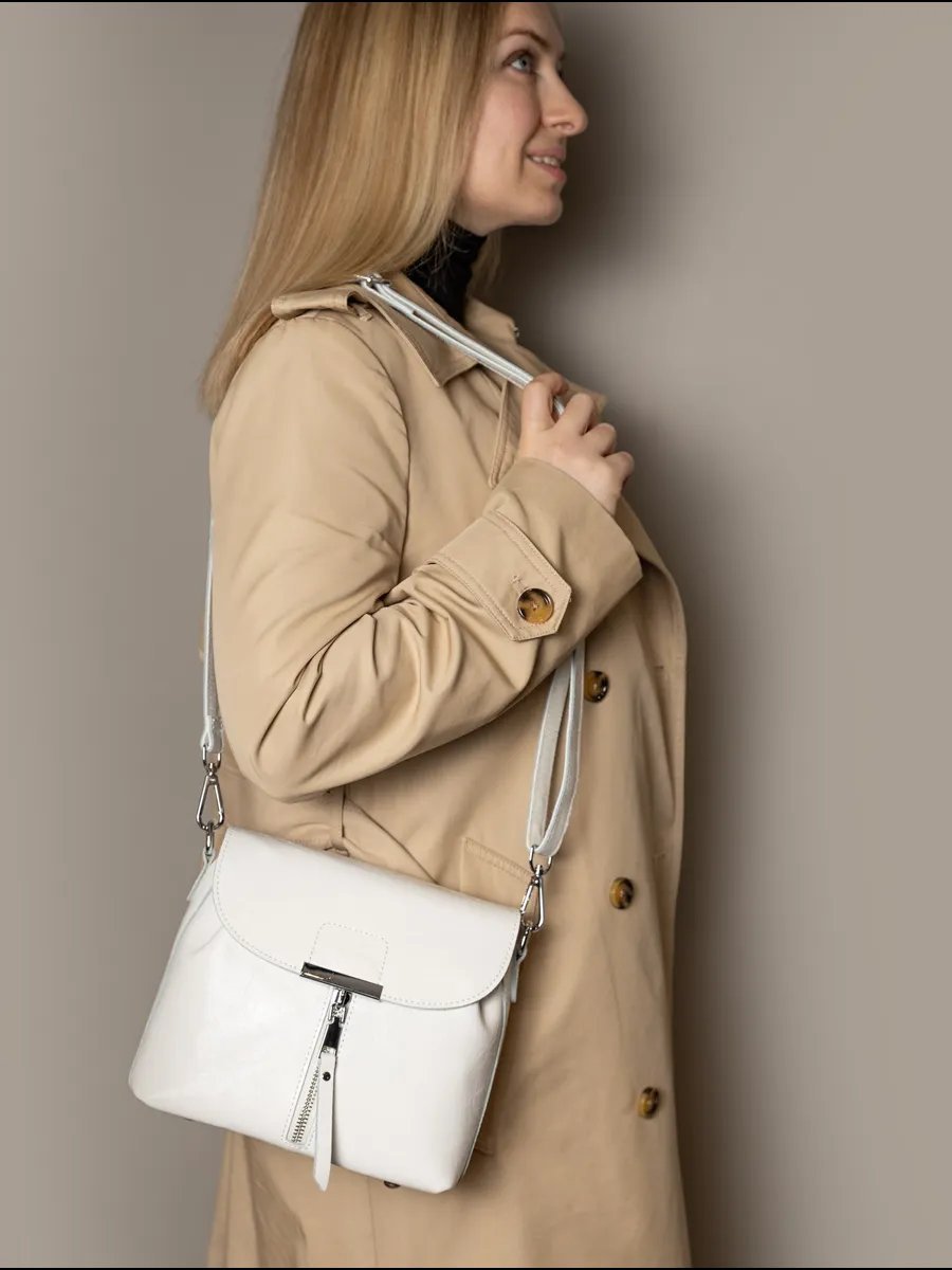 Сумка кросс-боди TJ bags натуральная кожа белый