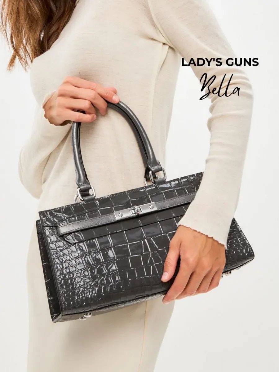 Сумка тоут Lady's Guns натуральная кожа серый